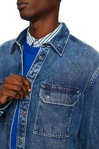 Sobrecamisa de ganga - Azul-marinho