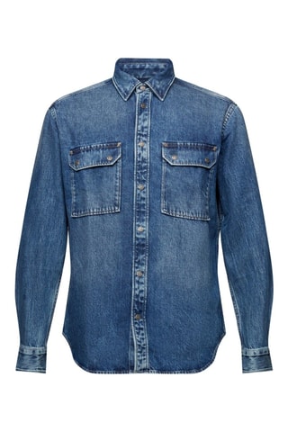Sobrecamisa de ganga - Azul-marinho