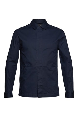 Sobrecamisa em algodão biológico - Azul-marinho