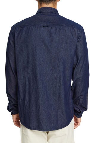 Camisa de ganga - Azul-marinho