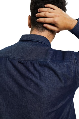 Camisa de ganga - Azul-marinho
