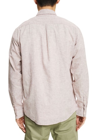 Camisa em linho Castanho mesclado