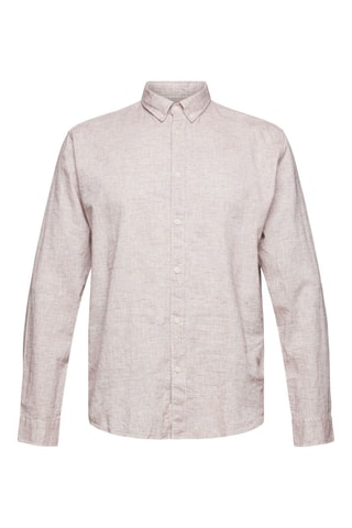 Camisa em linho Castanho mesclado