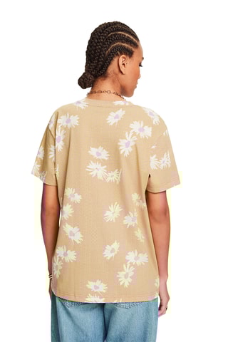 T-shirt em algodão biológico - Malva e bege