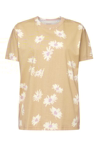 T-shirt em algodão biológico - Malva e bege