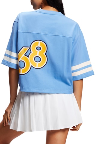 T-shirt cropped - Azul-celeste