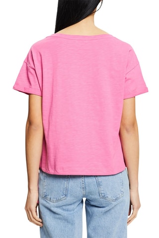 T-shirt em algodão biológico - Fúcsia mesclado