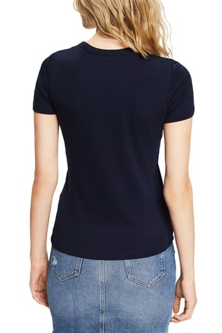 T-shirt em algodão biológico - Azul-marinho
