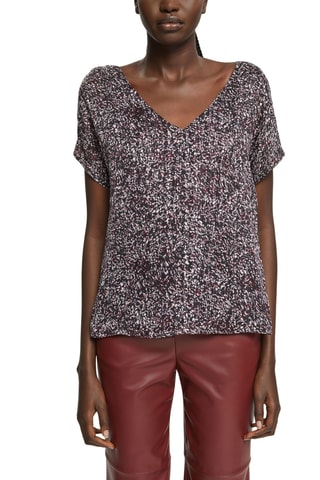 Blusa plissada Preto e bordô