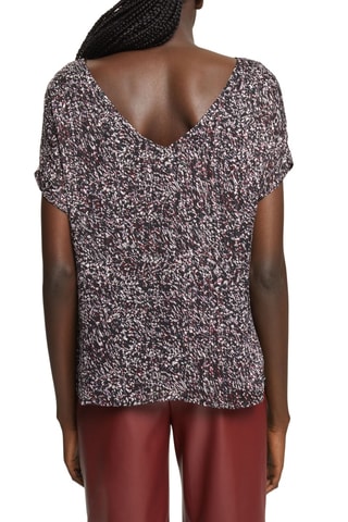 Blusa plissada Preto e bordô