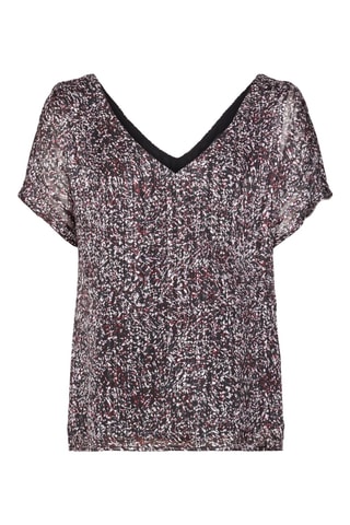 Blusa plissada Preto e bordô