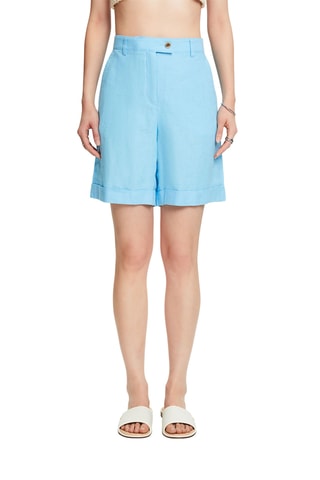 Bermudas em linho - Turquesa