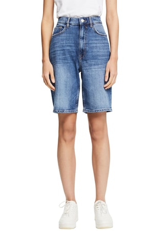Bermudas de ganga cintura subida - Azul