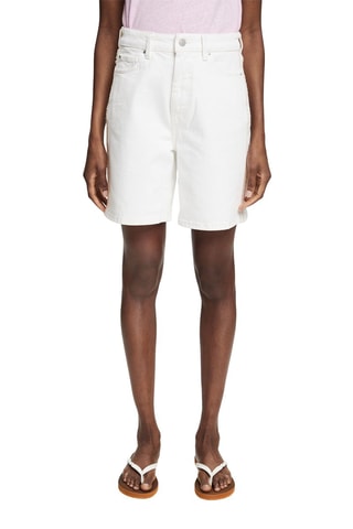 Bermudas de ganga cintura subida - Branco