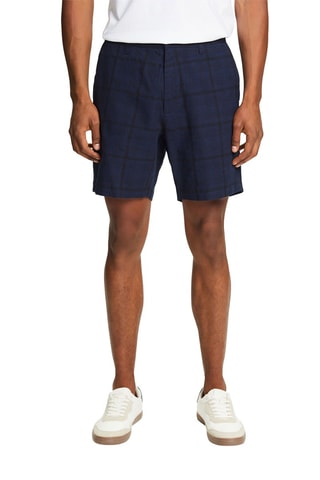 Bermudas em linho - Azul-marinho