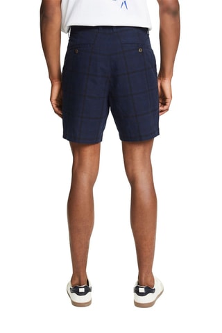 Bermudas em linho - Azul-marinho