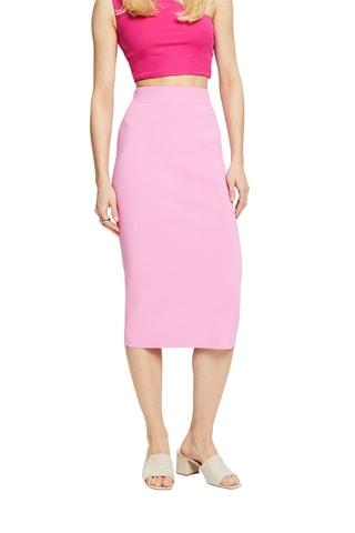 Saia midi de cintura alta - Rosa