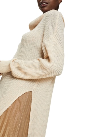Vestido-camisola em lã e caxemira - Bege