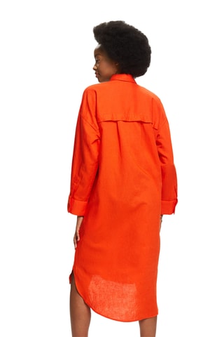 Vestido-camisa em linho - Laranja