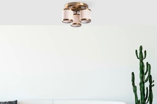 Candeeiro de teto Way - Branco e dourado - 3 x 40 W