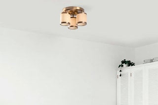 Candeeiro de teto Way - Branco e dourado - 3 x 40 W