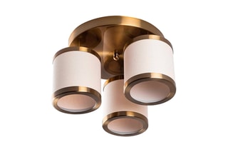 Candeeiro de teto Way - Branco e dourado - 3 x 40 W