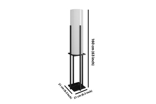 Lampadaire en bois - Naturel et taupe - 60 W