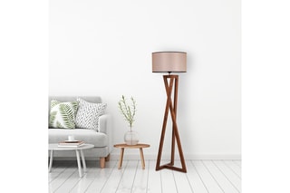Lampadaire Vogue ERH - Blanc et naturel - 60W