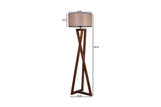 Lampadaire Vogue ERH - Blanc et naturel - 60W