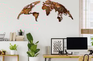 Décoration murale World Map - 150 x 59 cm - Cuivré