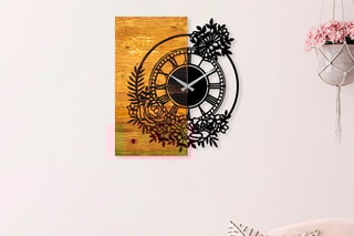 Relógio - 58 cm - Natural e preto