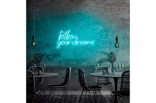Néon de parede fluorescente Follow Your Dreams - Azul