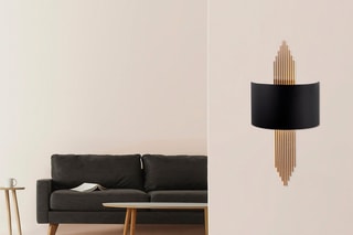 Aplique de parede A Preto e dourado rosa