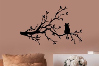 Decoração de parede Cat 12 - 80 x 50 cm - Preto