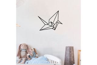 Decoração de parede Origami - 41 x 33 cm - Preto
