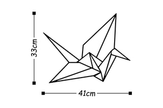 Decoração de parede Origami - 41 x 33 cm - Preto