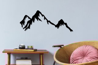 Decoração de parede Mountain - Preto - 70 x 30 cm