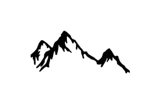 Decoração de parede Mountain - Preto - 70 x 30 cm