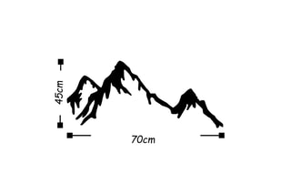 Decoração de parede Mountain - Preto - 70 x 30 cm