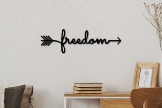 Decoração de parede Freedom - 62 x 19 x 0,15 cm - Preto