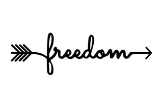 Decoração de parede Freedom - 62 x 19 x 0,15 cm - Preto