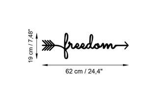 Decoração de parede Freedom - 62 x 19 x 0,15 cm - Preto