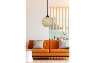 Candeeiro suspenso 190 - Preto e natural - 45 - 60 W