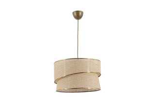 Candeeiro suspenso - Bege e dourado - 45 - 60 W