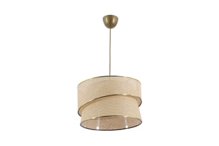 Candeeiro suspenso - Bege e dourado - 45 - 60 W