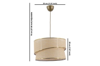 Candeeiro suspenso - Bege e dourado - 45 - 60 W