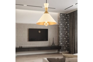 Candeeiro suspenso - Dourado e amarelo - 40 W