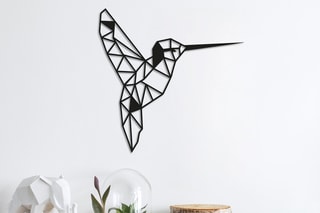 Decoração de parede Bird - 44 x 44 cm - Preto
