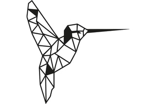 Decoração de parede Bird - 44 x 44 cm - Preto
