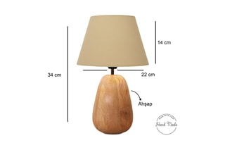 Candeeiro de mesa em madeira - Natural - 40 W